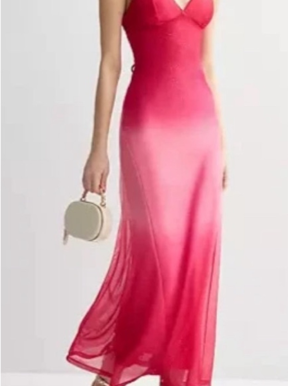 Ombre Pink Spaghetti-Strap Maxi Dress